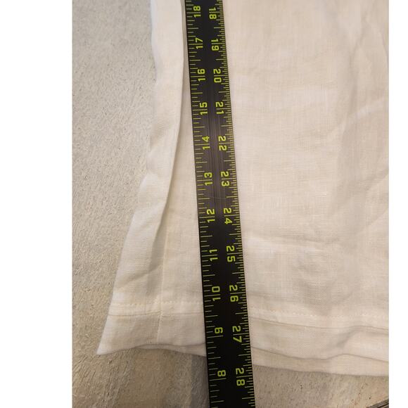 100% White Linen Wide Leg Pants Women SZ Small - Picture 7 of 9